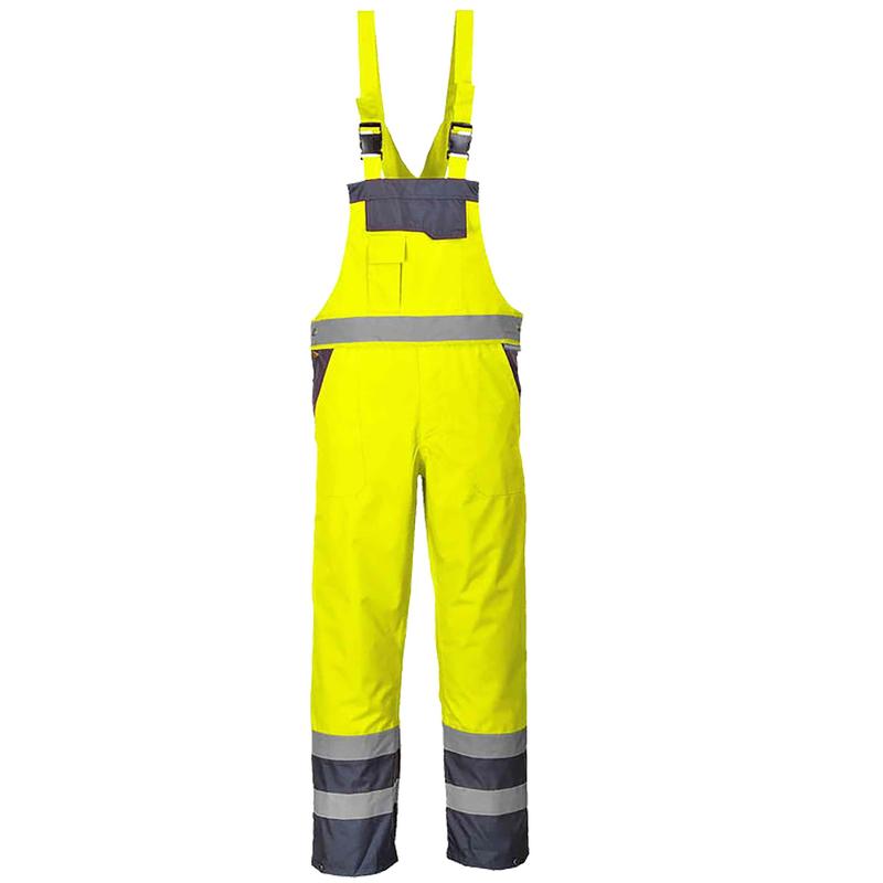 Hi Vis Contrast Waterproof Overall Bib and Brace Dungarees Viz Workwear Jumpsuit Fabric Menswear Breathable Clothing Garment Pocket Reflective Underwear Uniforms Man 5