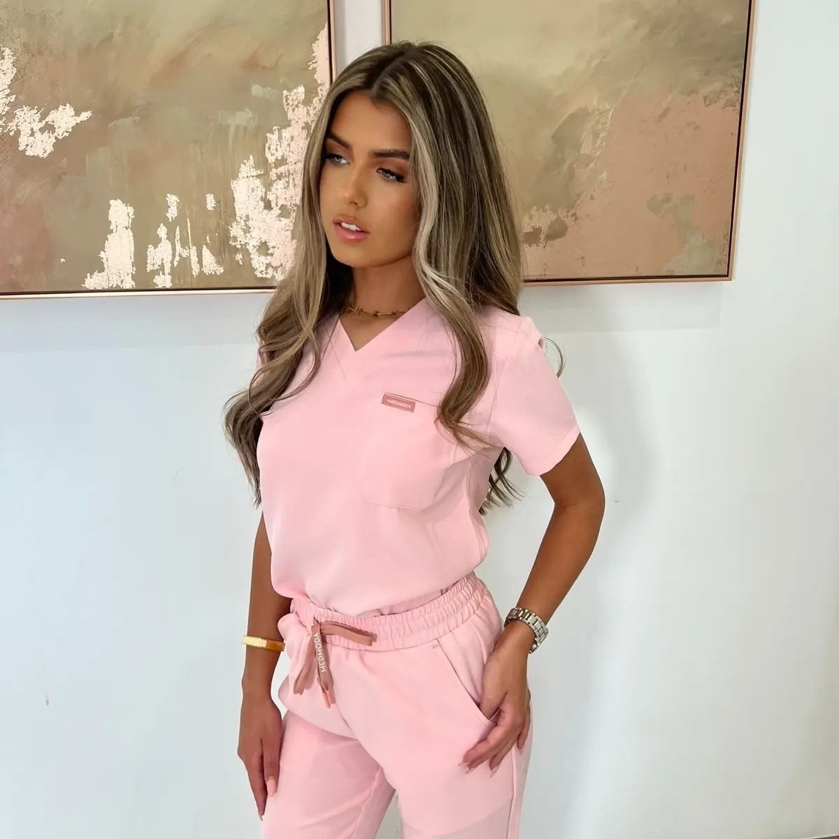 Nola Scrub Set  Blush Pink Womenswear Clothing Uniforms Workwear Comfort Minimalist