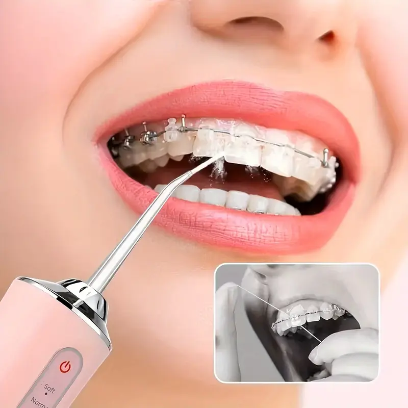 Rechargeable Electric Water Flosser with Intelligent Pressure Control - Fashion 360° Rotatable Nozzle Oral Irrigator for Deep Cleaning Teeth & Gums, 800mAh Lithium Battery, USB Charging, Great for Father's Day Gift 4