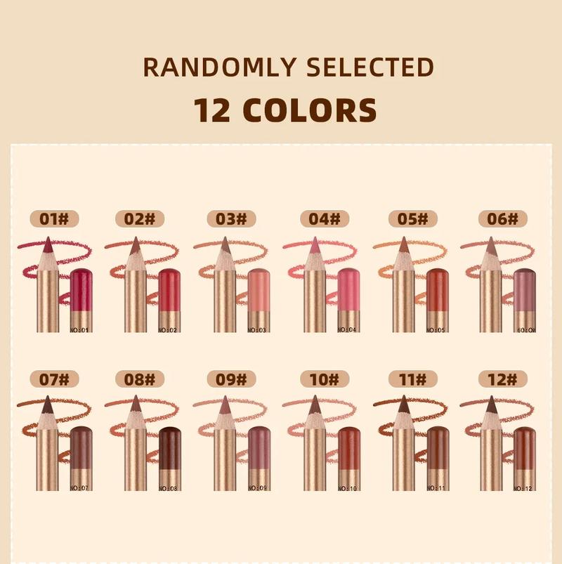 Product Introduction of Summer Cosmetic Supplies, Long Lasting Lip Liner, 12pcs/set Matte Lip Liner for Daily Use, Smudge Proof Easy Coloring Lipliner Pen, Girls and Women Makeup Accessories, Daily Lip Makeup, Smooth Lip Cosmetic Silky Eyeliner 15