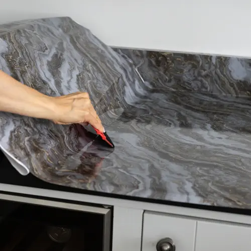 Artifix SEA WAVE MARBLE GREY Sticky Back Plastic, Self Adhesive Vinyl, Kitchen Wrap for DIY Projects Decor Decorative 2