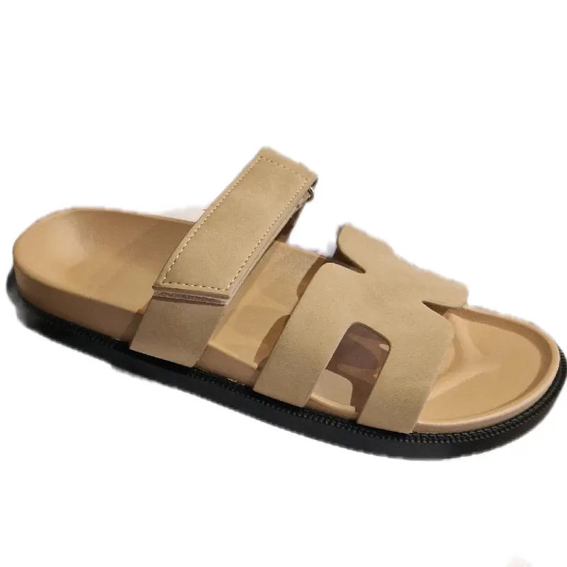 Womens Fashionable Casual Plain Soft Sole Flat Sandals, 2024 1 pair Casual Beach Slide Sandals, Lightweight Comfortable Open toe Adjustable Strap Shoes Girl Footwear Summer Walking Shoes Design Parent 0