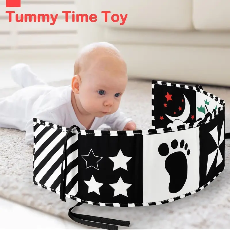 Baby Toys 0-6 Months, Black and White Sensory Toys Brain Development, Tummy Time Toys, Soft Baby Book, Baby Essentials for Newborn 0-6-12 Months Newborn Toys Baby Gifts 5