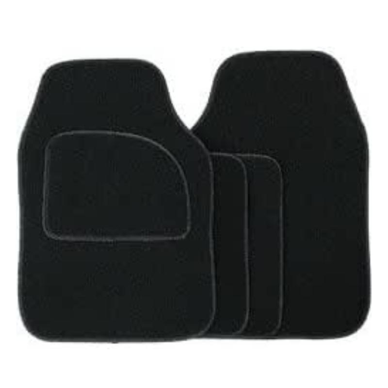 4PCS HEAVY DUTY UNIVERSAL BLACK CARPET & RUBBER MAT SET NON SLIP MATS 5