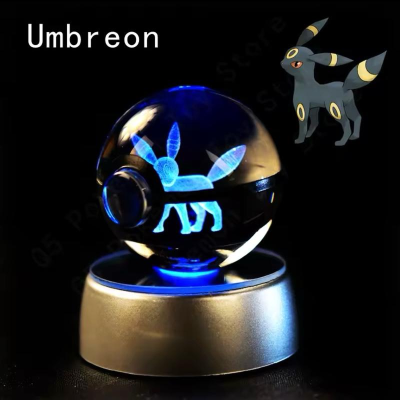 Pokemon Crystal Ball Figurine with LED Lamp Base - Pikachu, Gengar, Mew, Mewtwo - Gift, Decor 8