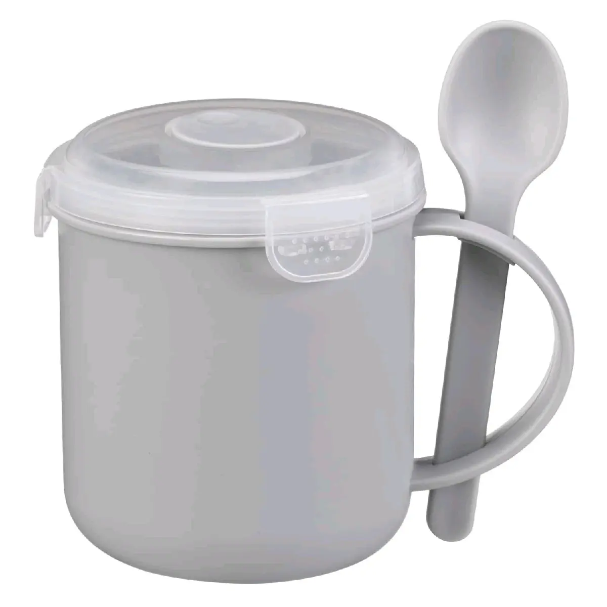 soup mug with lid and spoon, microwave safe and portable mug for daily use.