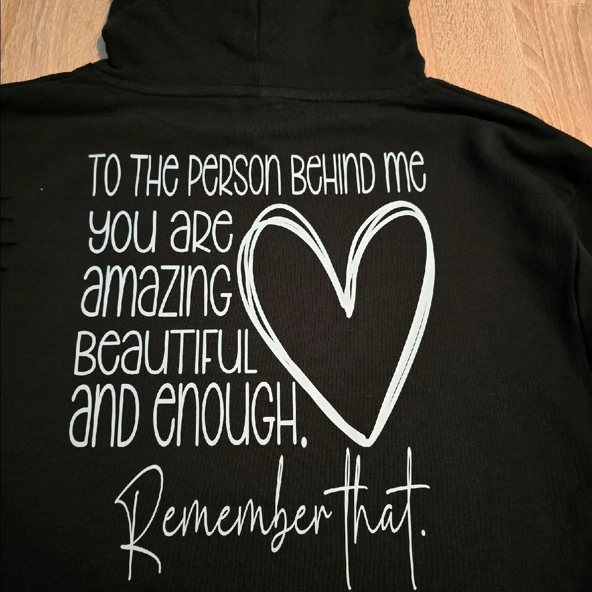 person behind me hoodie mental helath and positive attitude Casual Fabric Soft Long Sleeves Sleeves