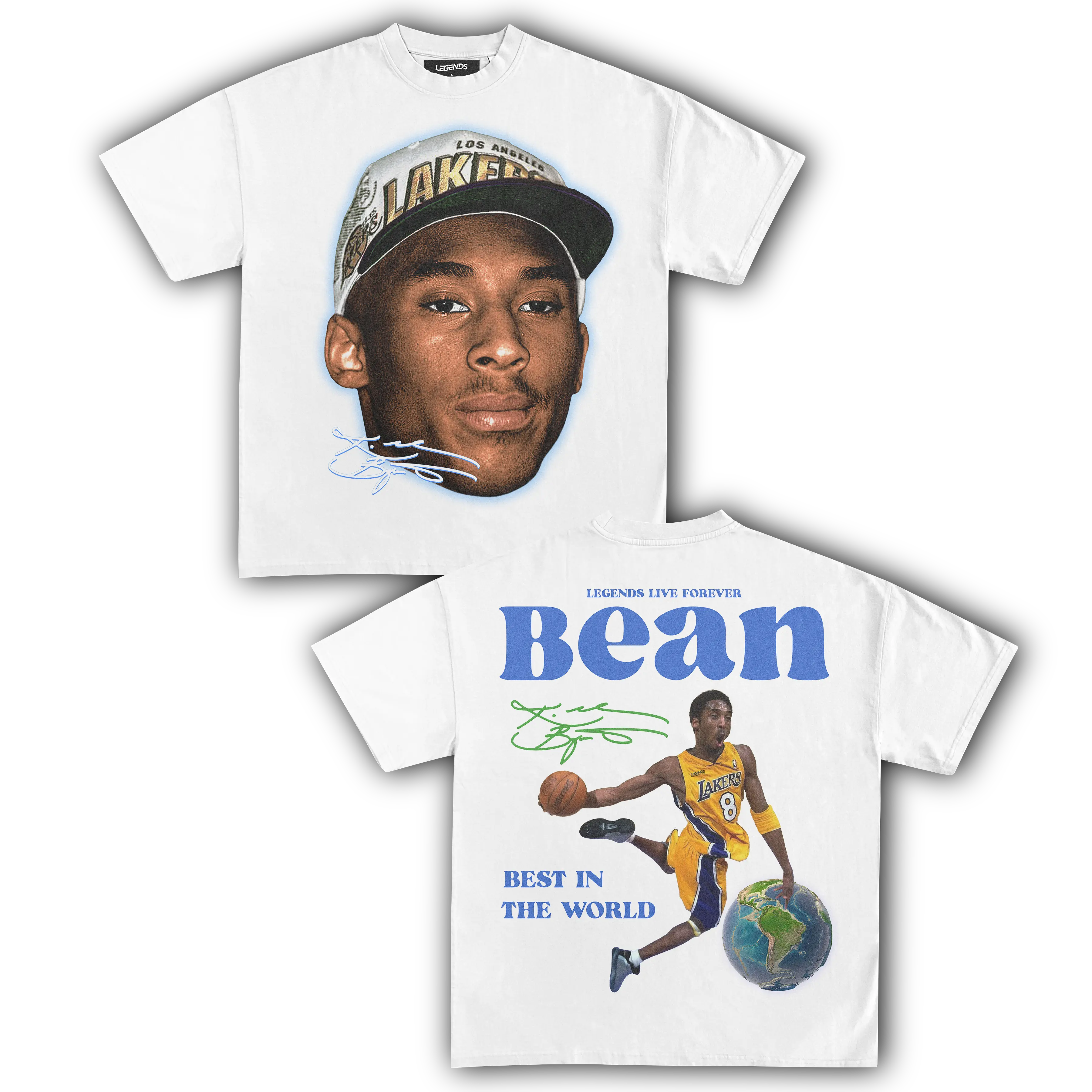 Kobe Bryant Bean T-Shirt – Vintage Basketball Graphic Tee, Lakers Fan Retro Streetwear Unisex Shirt