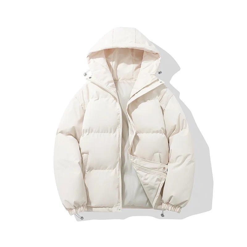 Product Introduction of 【2025】Autumn And Winter Warm Fashion Harajuku Puffer Jacket Women High Neck Hooded Zipper Design Cotton-Padded Coat Womenswear Tops 7