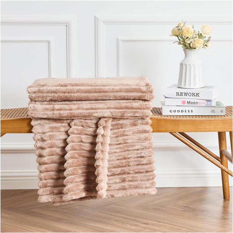 Jumbo Chunky Cord Winter Heavy Grey Faux/Fur/Throw Blanket - Hotel Quality Luxury Fluffy & Comfortable Blankets for Sofa, Bedroom Couch, Travel & Bedroom - Soft Thermal Warm Cozy Blanket, Soft, Ribbed, blue soft throw blankets, Double - King. 7