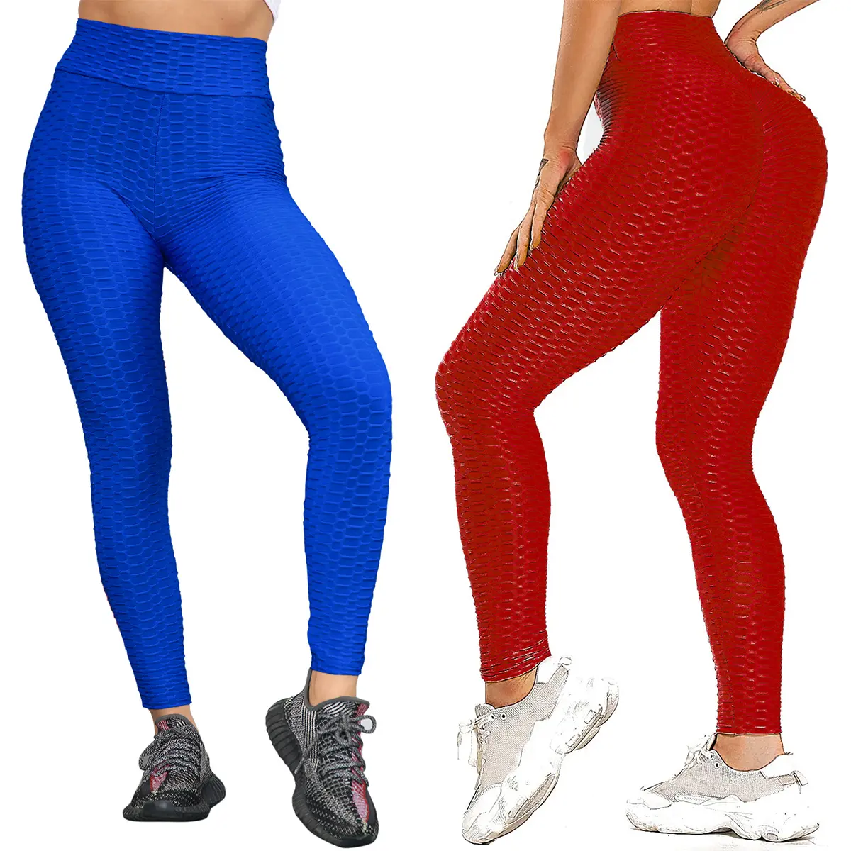 Love My Fashions Womens Honeycomb Textured Anti-Cellulite High Waist Butt Lift Scrunch Gym Leggings Womenswear