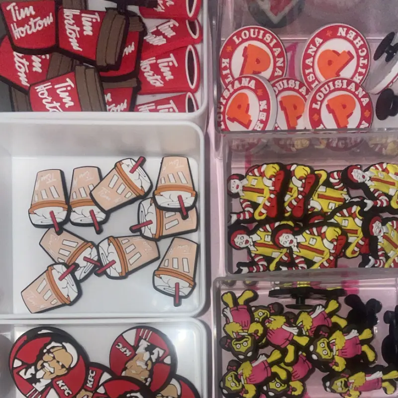 Fast Food Shoe Charms - coffee charm - burger charm - drink charm - fries charm - chicken charm - burrito charm - waffle charm croc shoe  accessories 4