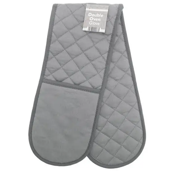 Double Oven Glove Cotton Insulated Kitchen Mitts Heat Resistant Pot Holder Stylish Quilted Design Bakeware 4