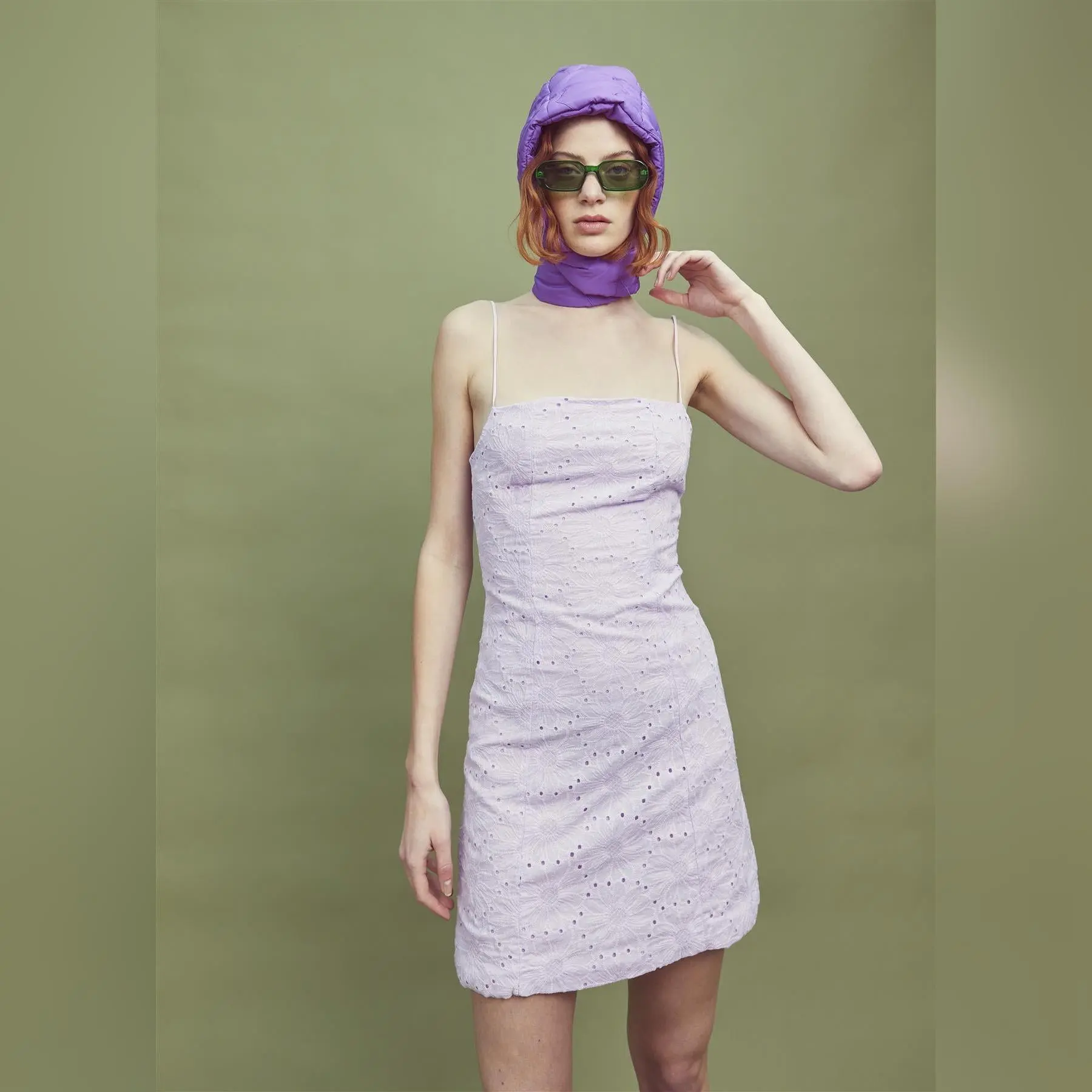Lilac Strappy Mini Dress 