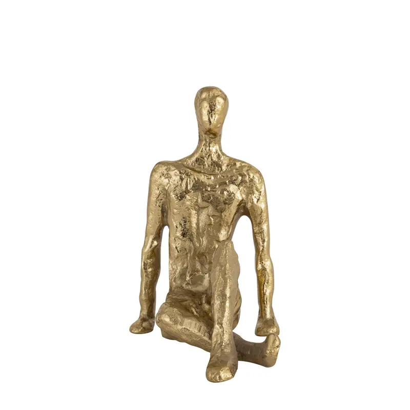 Kingsley Sitting Man Statuette Gold Finish 5