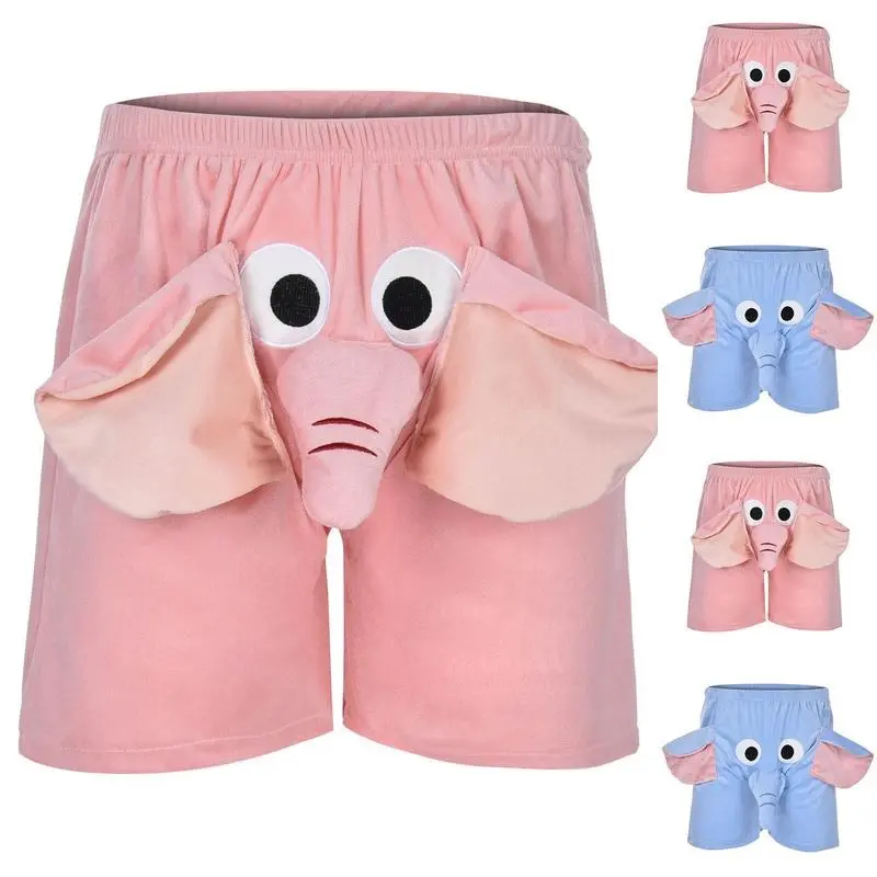 Men Shorts Elephant Boxer Novelty Shorts Humorous Underwear Prank Gifts For Men Animal Themed Boxers Shorts Lingerie Panties 0