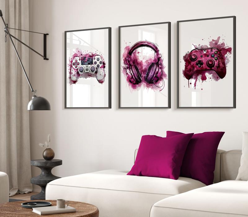 Graffiti Gaming Art Set - Urban Gaming Vibes - Set of 3 Gaming Wall Art - A4 and A3 Size Prints - Perfect Gift for Gamers - Colour Burst Gaming Prints - Gaming Ornaments - Cool Gaming Posters - Christmas Gifts - Birthday Gifts - Gamer Gifts - Gift For Son 8