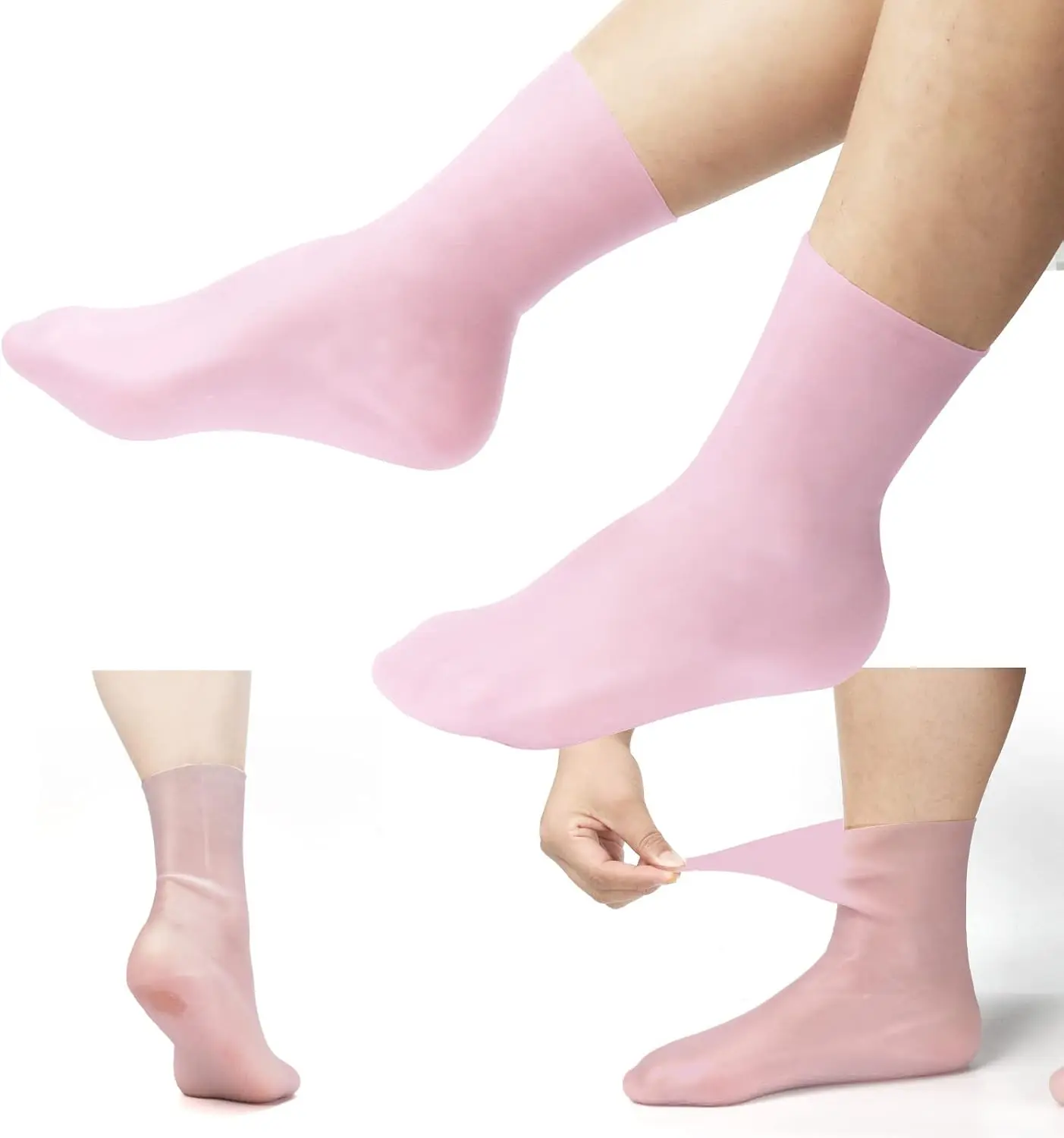 2pcs Moisturizing Socks, Soft Silicone Socks Foot Moisturizing Socks Comfortable Gel Socks for Women Moisturizing Feet Softens Prevents Cracking