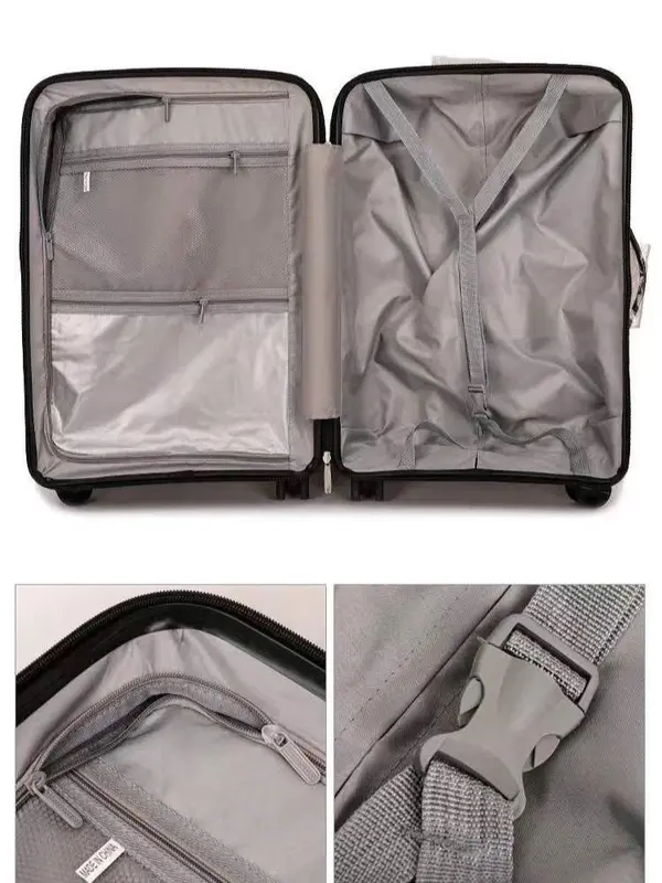 3 colour hard shell unbreakable luggage suitcase travel bag baggage 8 wheels high quality 5