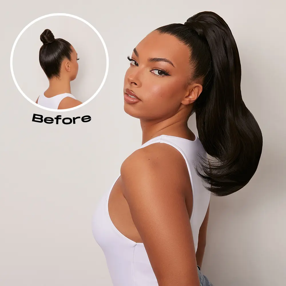 Pony Piece Clip In 16" Straight