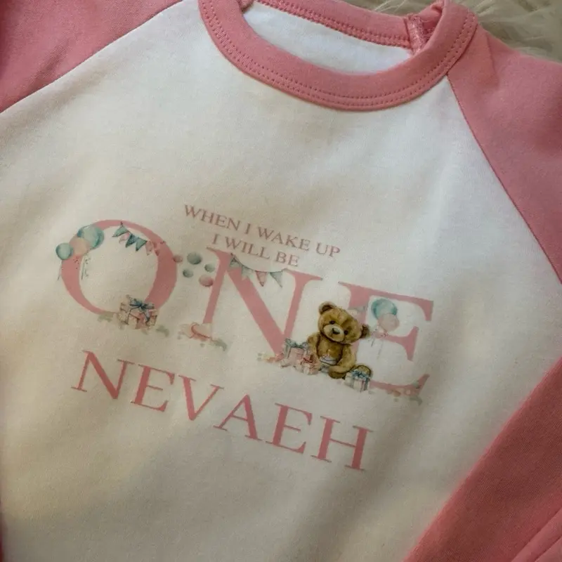 Personalised Children's Birthday Pyjamas - Pink or Blue, Any Theme 1