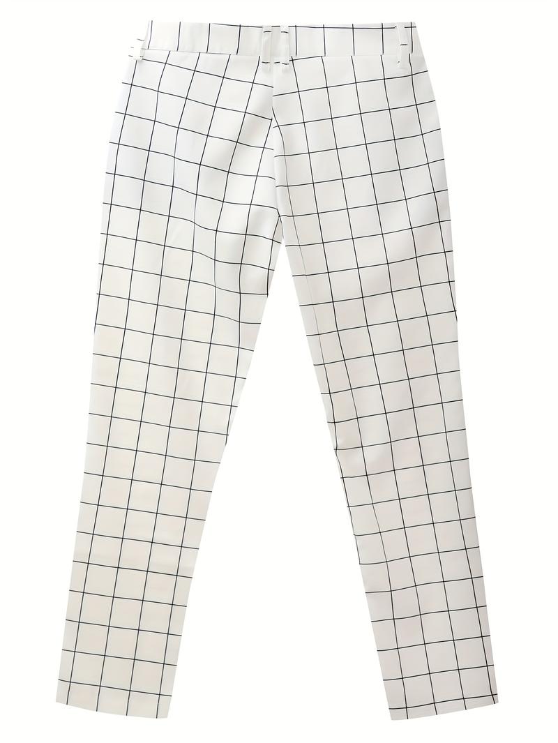Product Introduction of Elegant Plaid Slacks, Men's Casual Vintage Style Dress Pants For Business Banquet 20