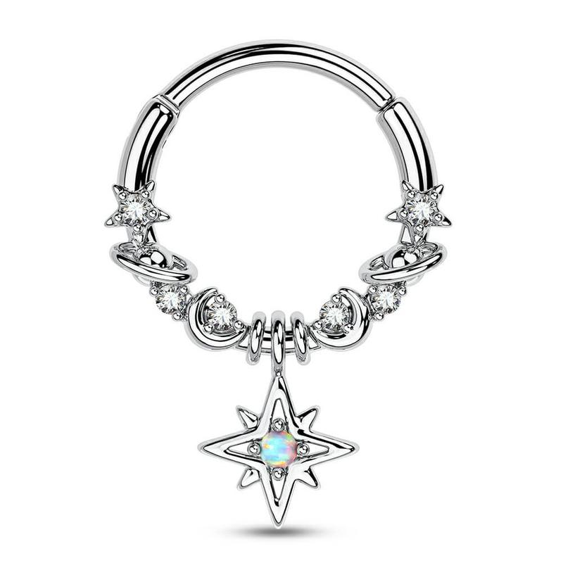 OUFFER 16G Star/Moon/Planet Dangle Septum Ring Helix Silver Gold Jewelry Earrings 1