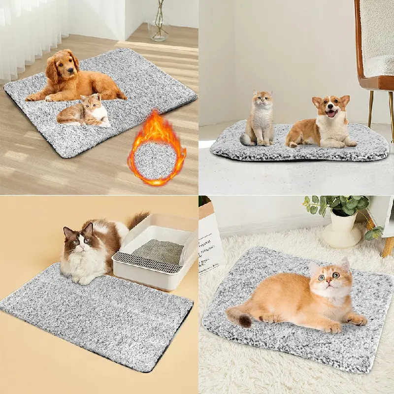 Self Heating Pet Pad Extra Warm Cat Dog Mat Thermal Pet Bed with Removable Cover for Indoor Outdoor Pets - L 3