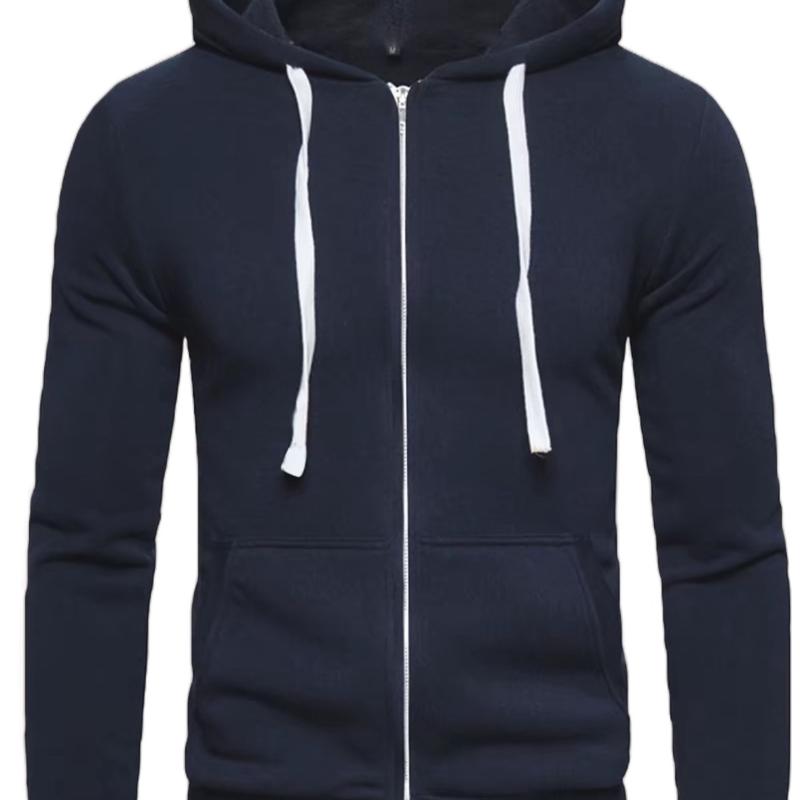 Men's Plain Fleece Lined Hoodie for All Weather - Quality Fabric - Sweaters, Menswear Stylish Day Pullover Tops Outdoor Small Underwear 3