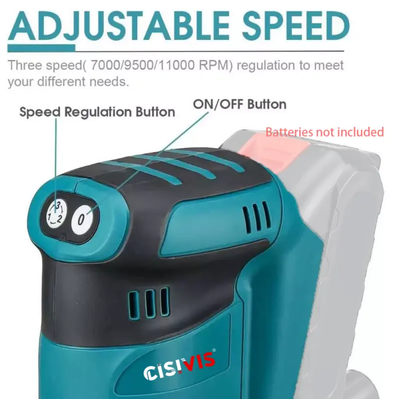Brushless cordless orbital sander, compatible with Makita 18V batteries, 3 variable speeds (7500-15000 U/min), 12 x 125 mm sanding pads for sanding and polishing wood 7