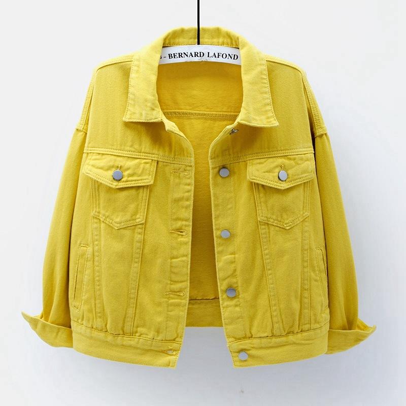 Product Introduction of 2024Spring autumn New Denim Jacket Women Casual Tops Short Coat Female color Jean Jackets Cotton Loose Outerwear Woman Tops 9