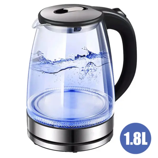 1.8L-2.0L ELECTRIC KETTLE GLASS 360 BLUE LED ILLUMINATED JUG AUTO SHUT OFF PROTECTION