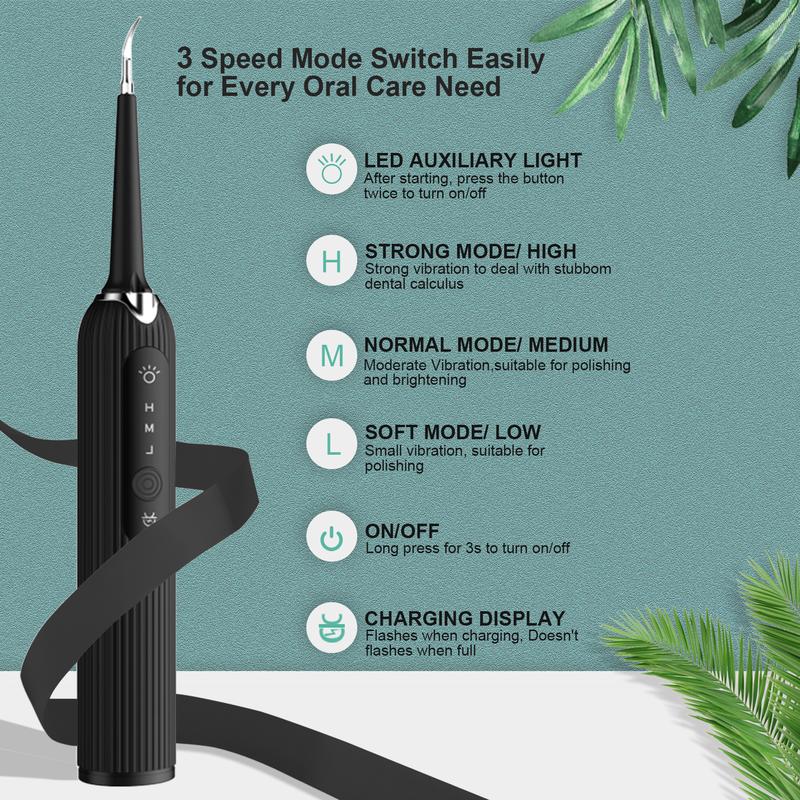 【UK Seller】Teeth Cleaner kit, Tartar Remover with 3 Working Modes Portable Tooth Cleaner, 4 Replaceable Heads  Plaque Cleaning Tool, Portable Teeth Cleaning Tools Kit, Perfect Christimas Gift 1