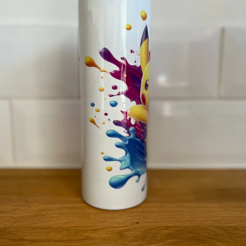 Pikachu Personalised 20oz Skinny Tumbler Bottles 2