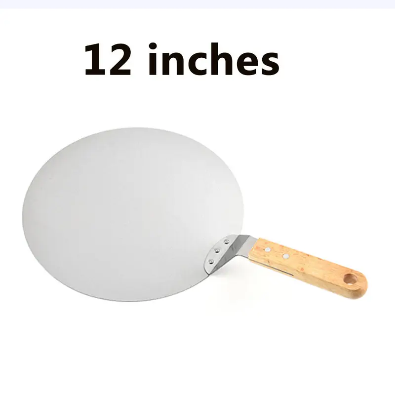 12Inch Stainless Steel Pizza Paddle Peel Bakers BBQ Oven Tray Wooden Handle 1