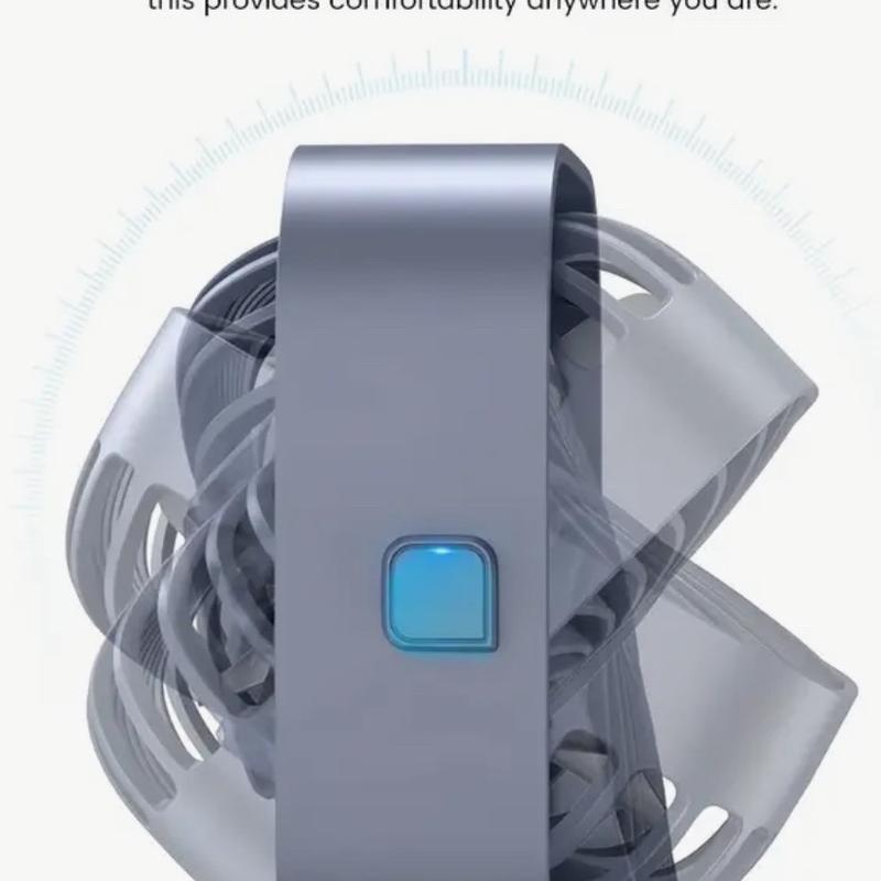 Portable USB Desk Fan Colour Blue, with 3 Speed Setting and 360 Degree Silent Rotation Colour Blue. 1