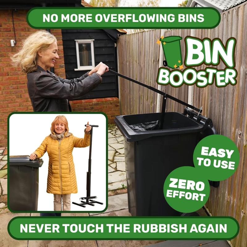Bin Booster - No More Overflowing Bins- Introducing Bin Booster, the hygienic HANDS-FREE way to dramatically reduce the volume of your general waste, garden waste & recycling 2