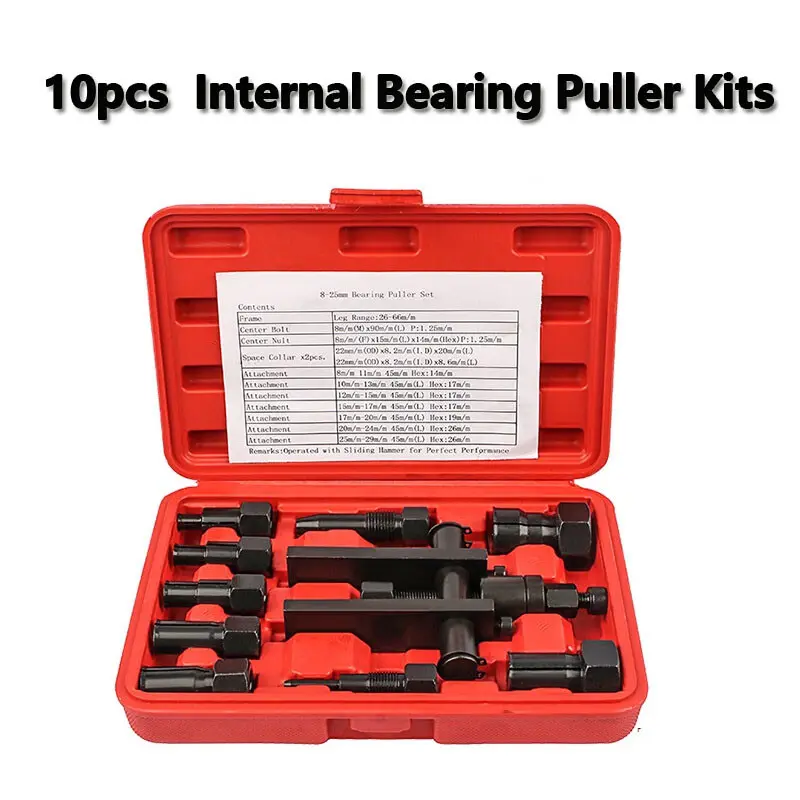 10 Pcs Internal Bearing Puller Set Blind Remover Motorcycle Bushing Puller Tool 0