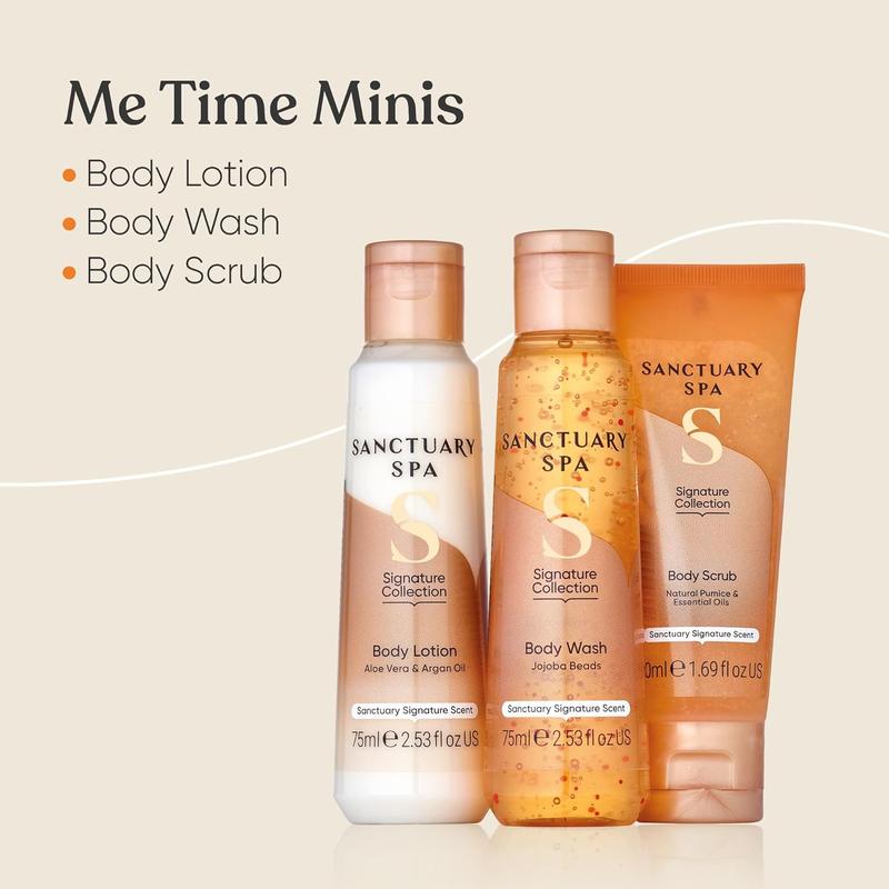 Sanctuary Spa Me Time Minis, Vegan, Gift For Women, Gift For Her, Womens Gift Sets Comfort Body Care Body Wash Exfoliate Gentle 2