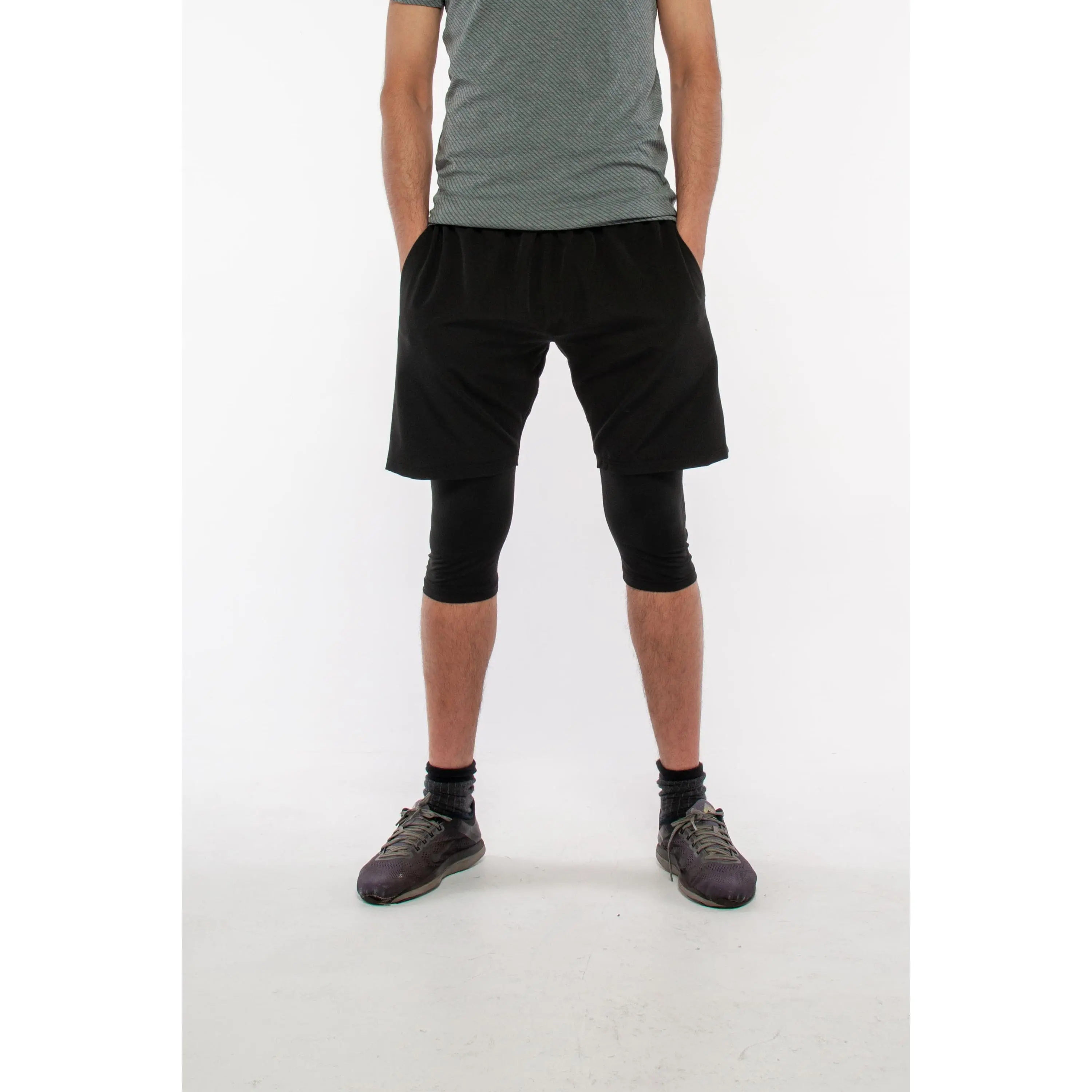 2 in 1 Sports 3/4 Shorts