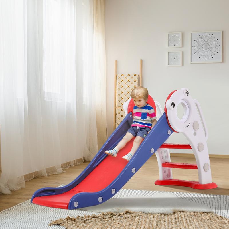 Livingandhome Freestanding Kids Slide Climber Indoor Outdoor Toy Basketball Hoop 3