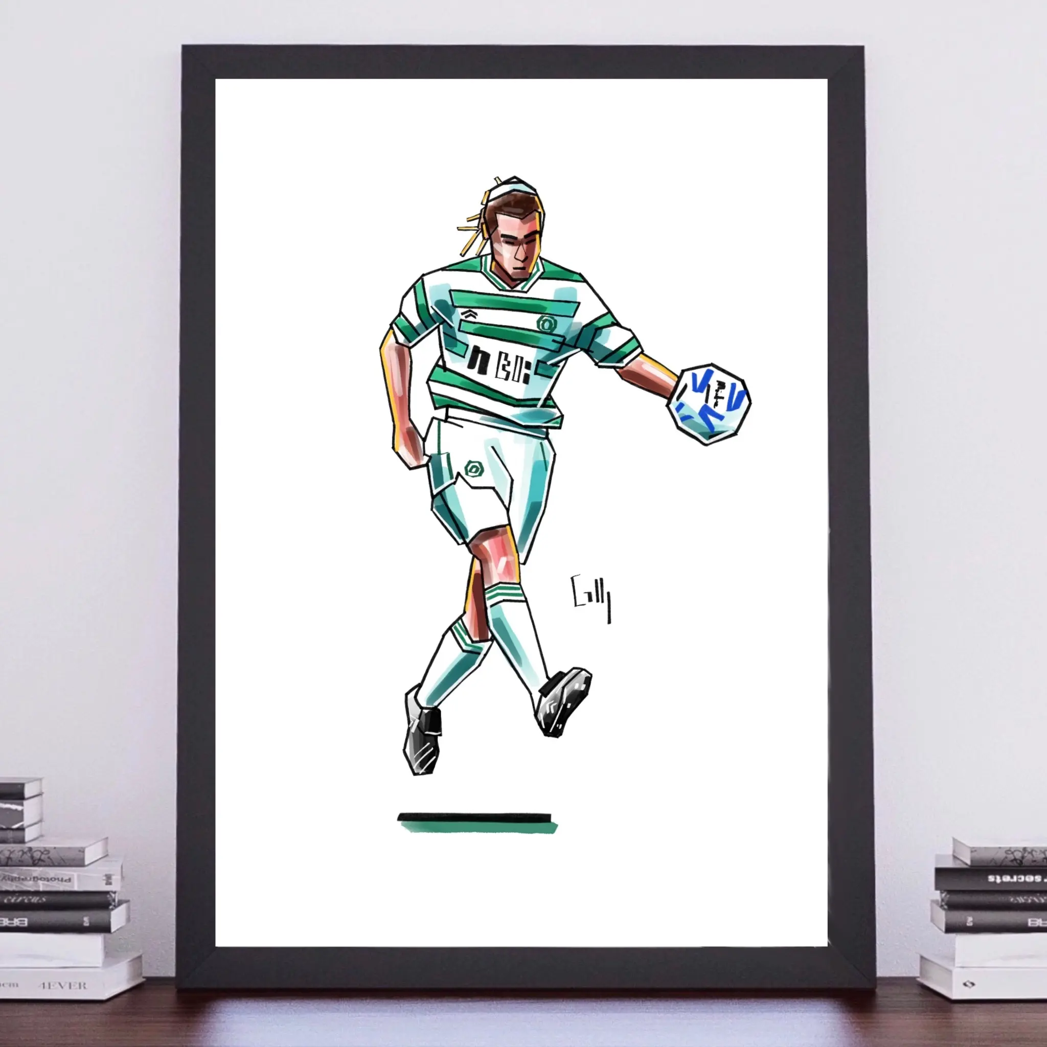 A4 Art Print - Henrik Larsson Chip vs Rangers