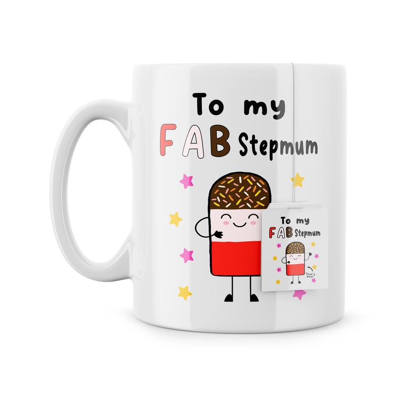 Rib Ticklerz - To My Fab Stepmum Funny Mug Novelty Step Parent Birthday Gifts Best Step Mum Mother's Day Present Christmas Gift Mummy Mother Coffee Tea Cup 3