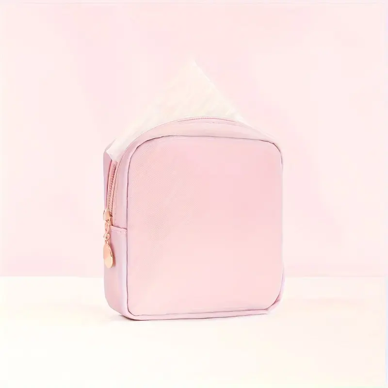 Solid Color Sanitary Storage Bag, Mini Makeup Bag Purse, Small Cute Makeup Bag Cosmetic Zipper Pouch, Portable Travel Storage Bag, Sanitary Napkin Storage Bag, Versatile Storage Clutch Bag For Women 6