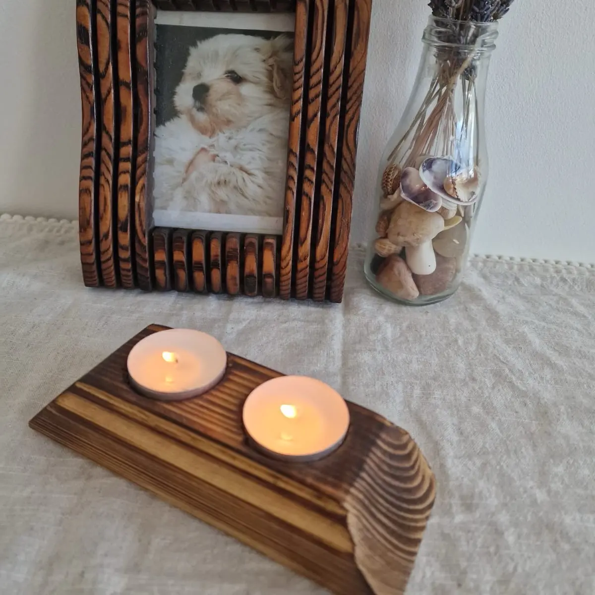 wood candle holder