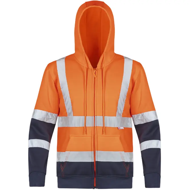 High visbillity hi viz work hoodie hi vis work hoodie high visibility workwear pullover zip hoodie