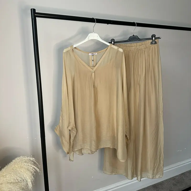 Plain Lightweight, Chiffon-Silk Feel, Summer Coords Button 3