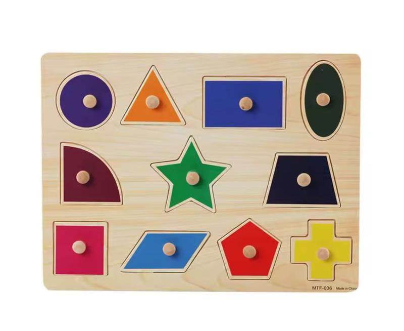 MONTESSORI WOODEN PUZZLES: Hand Grab Boards, Tangram, Jigsaw Educational Toys featuring Cartoon Vehicles, Animals, and Fruits in 3D Puzzles 4