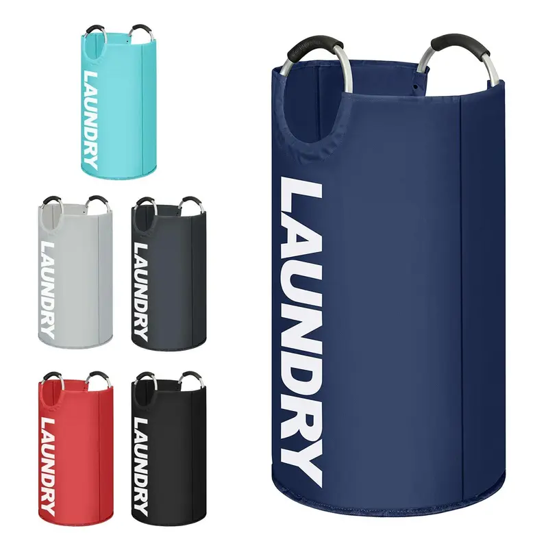 82L Foldable Laundry Basket - Available in Multiple Colors Lightweight Organiser collapsible laundrybasket Aluminum Waterproof 3
