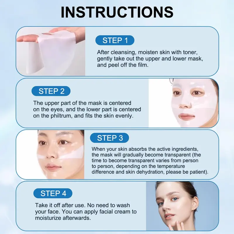 Face Mask 5pcs Deep Collagen Energy Mask - Hydrating, Lifting, Anti-Wrinkle, Nourishing Face Masks for Elasticity and Skin Rejuvenation 7